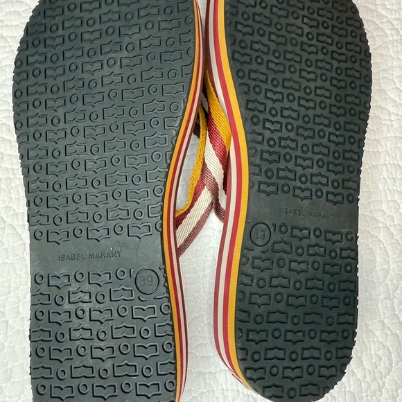 Isabel Marant Tae Striped Canvas Flip Flops - Picture 11 of 16